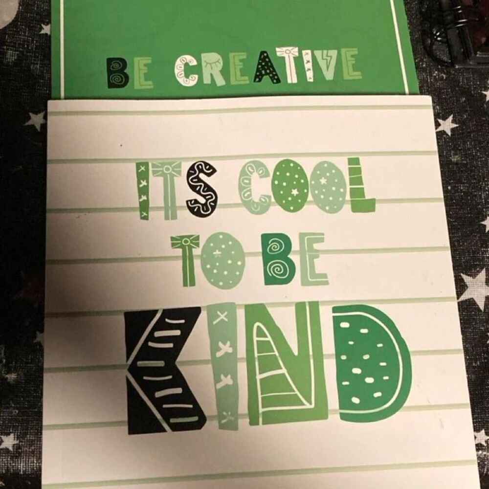 Set of two brand new journal notebooks with kind quotes